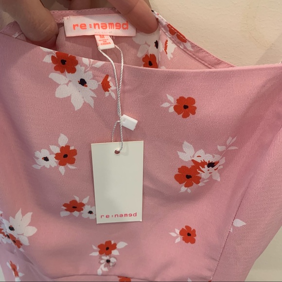Pink floral midi dress shopbop size M NWT - Re:named Brenda dress. Crepe - cute! - Picture 8 of 8